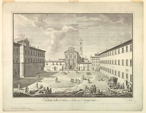 Ansicht von Florenz, Platte aus "Scelta di XXIV Vedute delle principali contrade, piazze, chiese, e palazzi della Città di Firenze" von after Giuseppe Zocchi