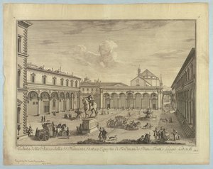 Ansicht von Florenz, Tafel aus "Scelta di XXIV Vedute delle principali contrade, piazze, chiese, e palazzi della Città di Firenze" von after Giuseppe Zocchi