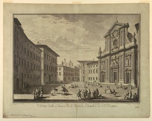 Ansicht von Florenz, Platte aus "Scelta di XXIV Vedute delle principali contrade, piazze, chiese, e palazzi della Città di Firenze" von after Giuseppe Zocchi