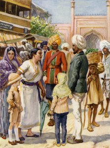 Auf einem indischen Basar von after Gordon Frederick Browne