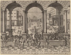 Das Massaker unter dem römischen Triumvirat von after Hans Vredeman de Vries