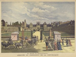 Ankunft des Präsidenten von Frankreich im Palais de Fontainebleau von after Henri Meyer