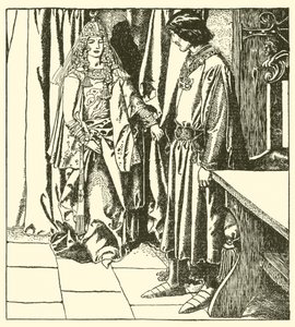 Königin Morgana erscheint Sir Launcelot von after Howard Pyle