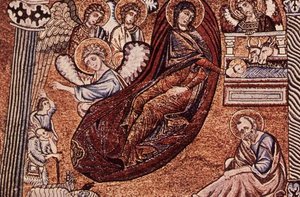 Reproduktion des Mosaiks der Geburt Christi im Baptisterium, Florenz von after Italian School