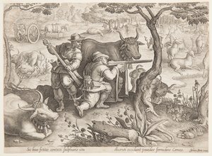 Hirschjagd von after Jan van der Straet, called Stradanus