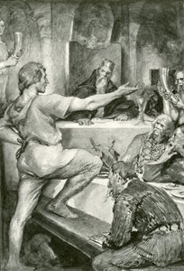 Beowulf antwortet Hunferth hochmütig von after John Henry Frederick Bacon