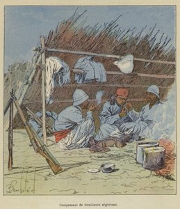 Lager der algerischen Schützen von after Louis Charles Bombled