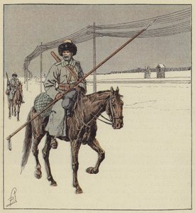 Kosaken der Amur-Region bewachen die Transsibirische Eisenbahn von after Louis Charles Bombled