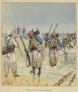 Landung der Turcos in Majunga von after Louis Charles Bombled