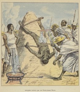 Einheimischer von einem Hova-Gouverneur gefoltert von after Louis Charles Bombled