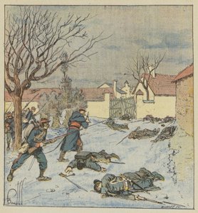 Die Division Peytavin greift Poupry an von after Louis Charles Bombled