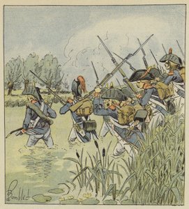 Die französische Armee überquert die Piave von after Louis Charles Bombled