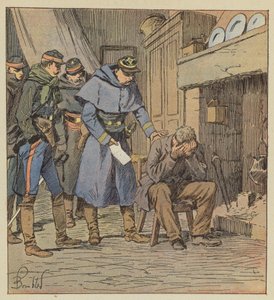 Kommandant Safflet übergibt dem Bauern Blanchet einen Schuldschein über 875 Francs aus der Kasse des Korps von after Louis Charles Bombled