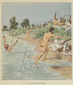 Der Hinterhalt von Marosakoa von after Louis Charles Bombled
