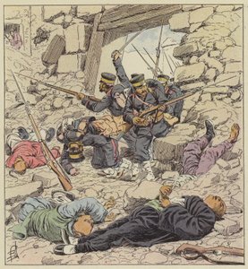 Die Japaner dringen in Peking ein von after Louis Charles Bombled