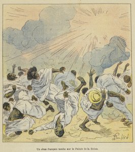 Eine französische Granate trifft den Palast der Königin von after Louis Charles Bombled