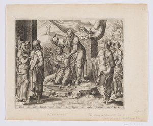 Samuel salbt David von after Maarten van Heemskerck
