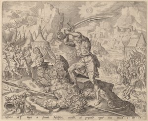 David schlägt Goliaths Kopf ab von after Maerten van Heemskerck