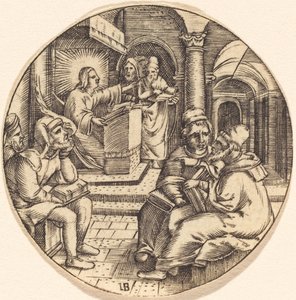 Jesus predigt im Tempel von after Master IB