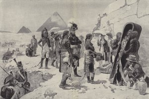 Napoleon vor den Pyramiden, die Mumie eines Pharaos betrachtend von after Maurice Henri Orange