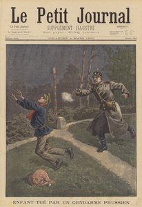 Ein Kind von einem preußischen Polizisten getötet von after Oswaldo Tofani