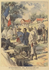 Wehrpflichtige auf der Insel Réunion melden sich zur französischen Armee in Madagaskar von after Oswaldo Tofani