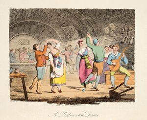 Ein piemontesischer Tanz, aus Italian Scenery, veröffentlicht 1806 von after P. van Lerberghi
