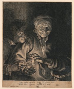 Alte Frau und ein Junge mit Kerzen von after Peter Paul Rubens