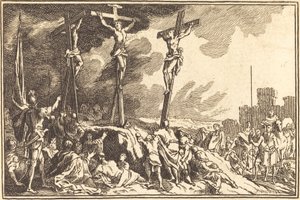 Christus am Kreuz zwischen den beiden Dieben