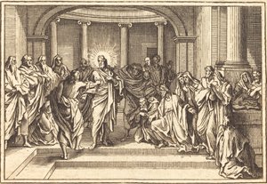 Der Unglaube des Thomas von after Sébastien Le Clerc I