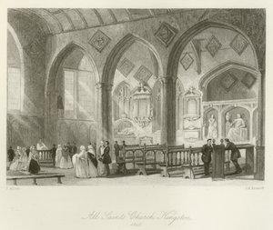 Allerheiligenkirche, Kingston, 1840 von after Thomas Allom