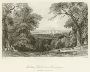 Windsor Castle von Bishopsgate, Surrey-Seite des Großen Parks von after Thomas Allom