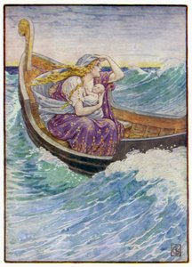 Zwei Tage und zwei Nächte wurde das Boot hin und her geworfen von after Walter Crane