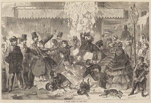 Eine Schneerutsche in der Stadt