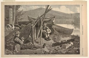 Camping in den Adirondack Mountains von after Winslow Homer