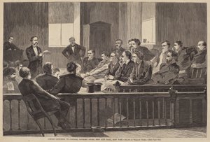 Geschworene hören dem Anwalt zu, Oberster Gerichtshof, Neues Rathaus, New York von after Winslow Homer