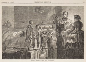 Weihnachtsmann und seine Geschenke von after Winslow Homer