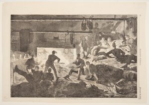 Winterquartiere im Lager – Das Innere einer Hütte von after Winslow Homer