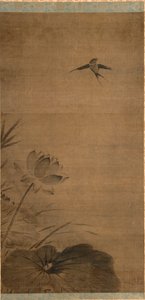 Schwalbe und Lotus von attributed to Fachang Muqi