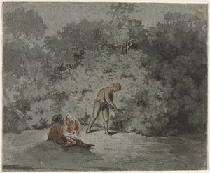 Holzsammler (recto) von attributed to Francisque Millet