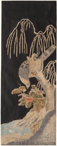 Falke auf einer Weide von attributed to Isoda Koryūsai