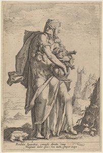 Geiz von attributed to Jacob Matham, after Hendrik Goltzius