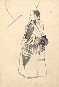 Tänzer im Fischergewand von attributed to Kono Bairei