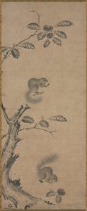 Eichhörnchen auf dem Kastanienbaum von attributed to Louis Philippe Mouchy