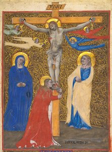 Einzelblatt aus einem Messbuch: Die Kreuzigung von attributed to Nicolò da Bologna