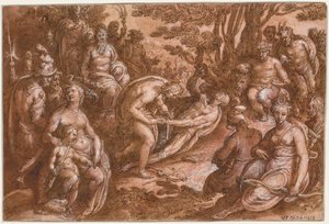Die Häutung des Marsyas, ca. 1570-1605 von called Johannes Stradanus Jan van der