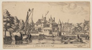 S. Anthonis Markt mit der Waage, aus Ansichten von Amsterdam von called Zeeman Reinier Nooms