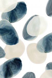 Blaue Beige Organische Formen