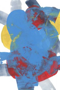 Dynamisches Blau-Rotes Abstrakt