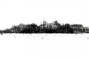 Monochrome Stadtsilhouette von cartissi